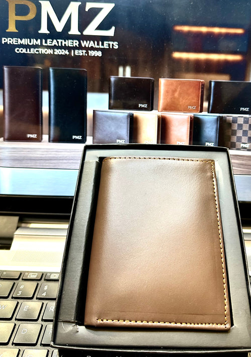PMZ Premium Genuine Leather Wallet for Men | Classic Bifold Wallet with Multiple Card Slots & Gift Box