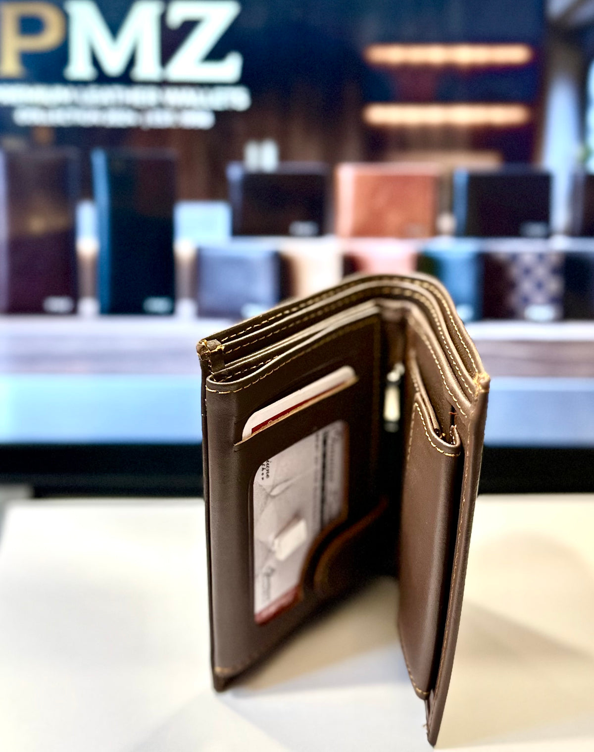 PMZ Premium Genuine Leather Wallet for Men | Classic Bifold Wallet with Multiple Card Slots & Gift Box