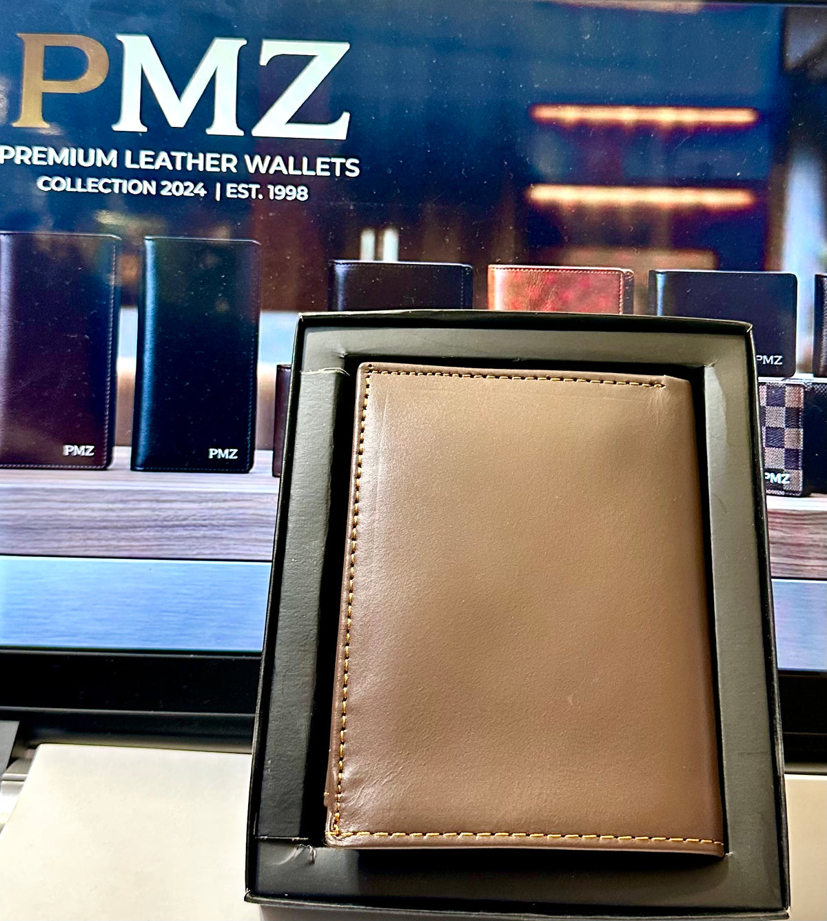 PMZ Premium Genuine Leather Wallet for Men | Classic Bifold Wallet with Multiple Card Slots & Gift Box