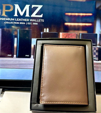 PMZ Premium Genuine Leather Wallet for Men | Classic Bifold Wallet with Multiple Card Slots & Gift Box